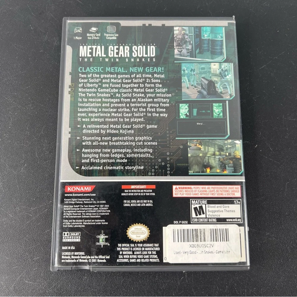 Metal Gear Solid: The Twin Snakes Video Game Nintendo Gamecube Tested & Complete